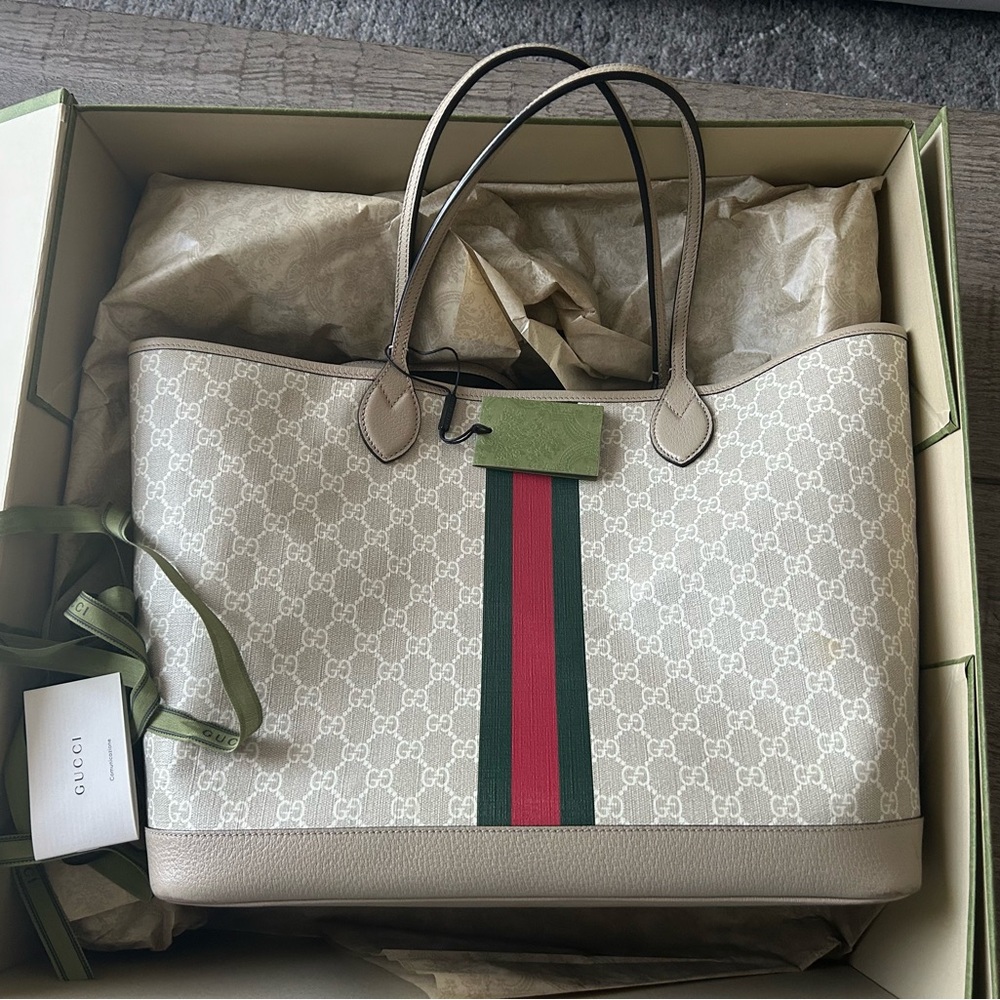 Gucci GG Supreme Ophidia Large Tote Bag w/ box